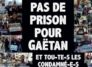 Gaëtan ve diğer tutuklu eylemcilerle dayanışma