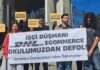 İÜ’de DHL eCommerce protestosu: kayyumun da işçi düşmanı şirketlerin de karşısındayız